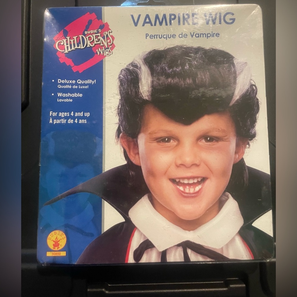 🔴 3/$12 Children's Vampire Wig - Black and White! NEW!